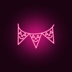 Halloween bunting pack neon icon. Elements of Halloween set. Simple icon for websites, web design, mobile app, info graphics