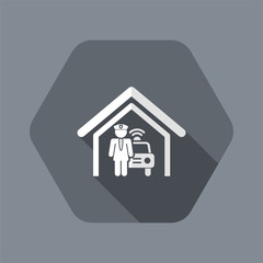 Vector illustration of single isolated women police icon