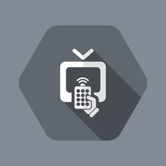 Vector illustration of single isolated tv remote icon