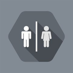 Vector illustration of single isolated wc icon