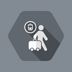 Vector illustration of single isolated train station icon