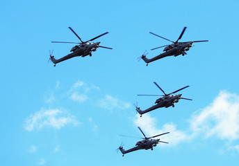 Fototapeta na wymiar Modern attack helicopters