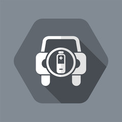 Vector illustration of single isolated car battery icon