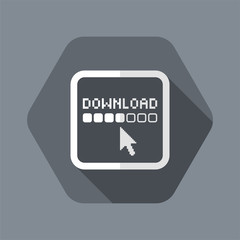 Vector illustration of single isolated download icon