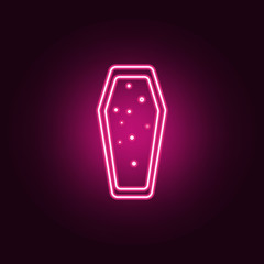Coffin halloween neon icon. Elements of Halloween set. Simple icon for websites, web design, mobile app, info graphics