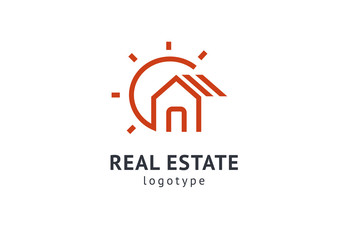 Abstract real estate agent logo icon vector design. Rent, sale of real estate vector logo, House cleaning, home security, real estate auction. Vector building logo concept.