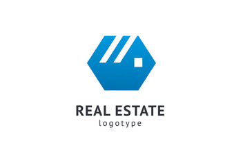 Abstract real estate agent logo icon vector design. Rent, sale of real estate vector logo, House cleaning, home security, real estate auction. Vector building logo concept.
