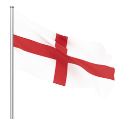 Fototapeta premium Waving England Flag. Background texture. 3d rendering, wave. – Illustration. Isolated on white.
