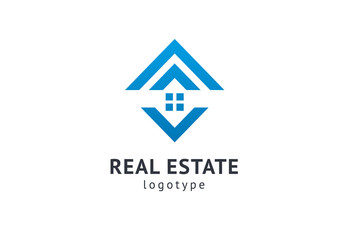 Abstract real estate agent logo icon vector design. Rent, sale of real estate vector logo, House cleaning, home security, real estate auction. Vector building logo concept.