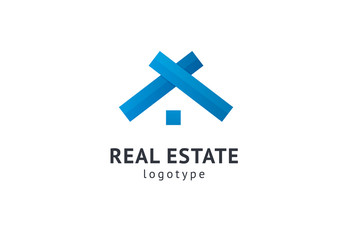 Obraz premium Abstract real estate agent logo icon vector design. Rent, sale of real estate vector logo, House cleaning, home security, real estate auction. Vector building logo concept.