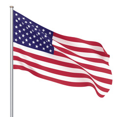 Waving USA flag. 3d illustration for your design. - Illustration