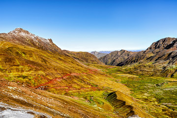 Vinicunca, Cusco Region, Peru. Rainbow mountains.