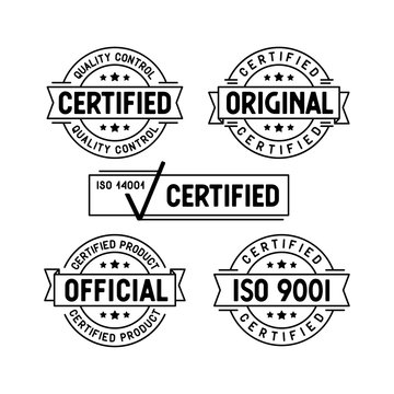 Certified stamps set. Vector illustration.