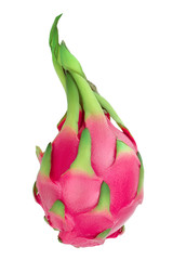 Ripe Dragon fruit, Pitaya or Pitahaya isolated on white background, fruit healthy concept. Top...