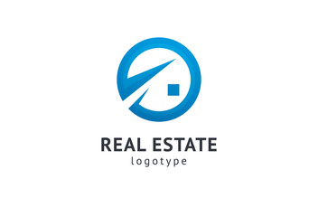 Abstract real estate agent logo icon vector design. Rent, sale of real estate vector logo, House cleaning, home security, real estate auction. Vector building logo concept.