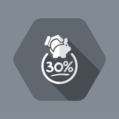 30% Discount label icon