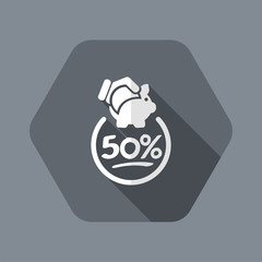 50% Discount label icon