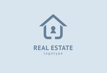 Abstract real estate agent logo icon vector design. Rent, sale of real estate vector logo, House cleaning, home security, real estate auction. Vector building logo concept.