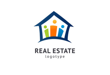 Abstract real estate agent logo icon vector design. Rent, sale of real estate vector logo, House cleaning, home security, real estate auction. Vector building logo concept.