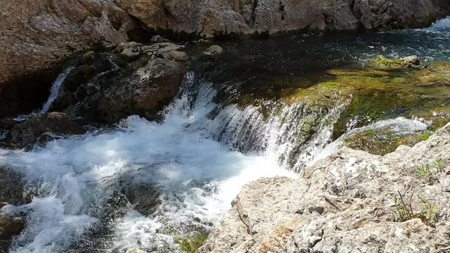 Waterfall of the Guadalquivir River in Sierra Cazorla, Ja&eacute;n, Spain. Live nature
