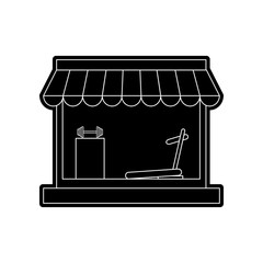 shop for selling sports instruments icon. Element of Hipermarket for mobile concept and web apps icon. Glyph, flat icon for website design and development, app development