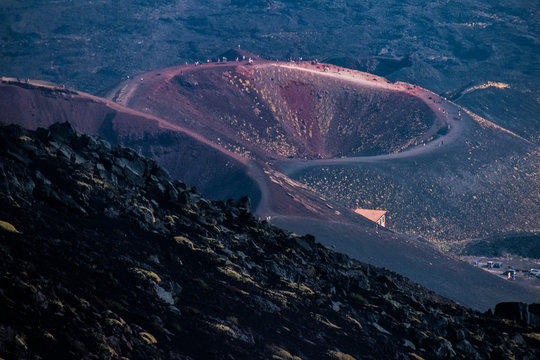 Extinct crater of the Etna Volcano, Sicily, Italy - photograph from above