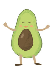 Cute hand drawn avocado.