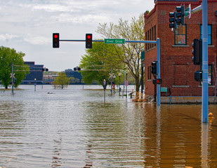 May 5th, 2019, downtown Davenport, Iowa flood. After the levee broke.