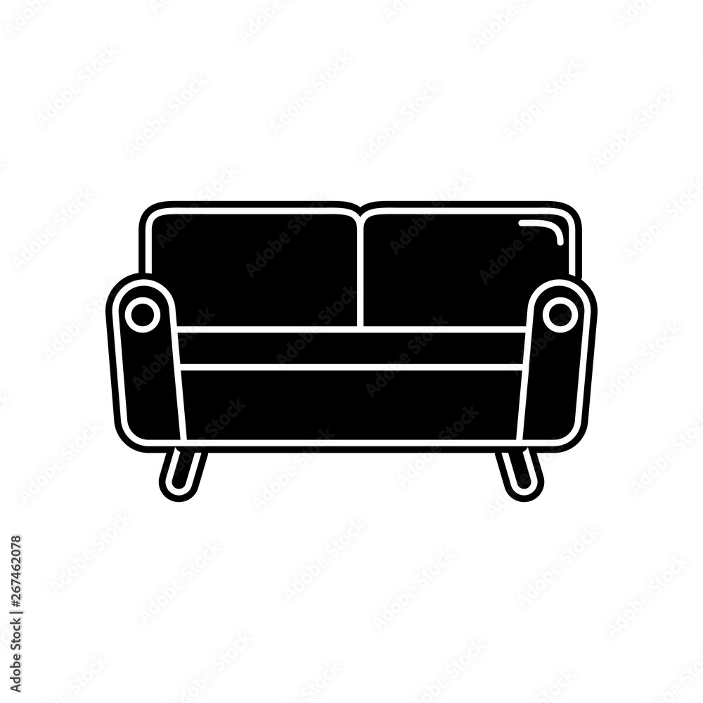 Poster sofa icon. element of household for mobile concept and web apps icon. glyph, flat icon for website d
