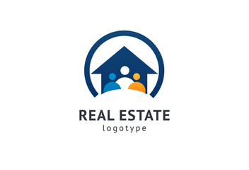 Abstract real estate agent logo icon vector design. Rent, sale of real estate vector logo, House cleaning, home security, real estate auction. Vector building logo concept.