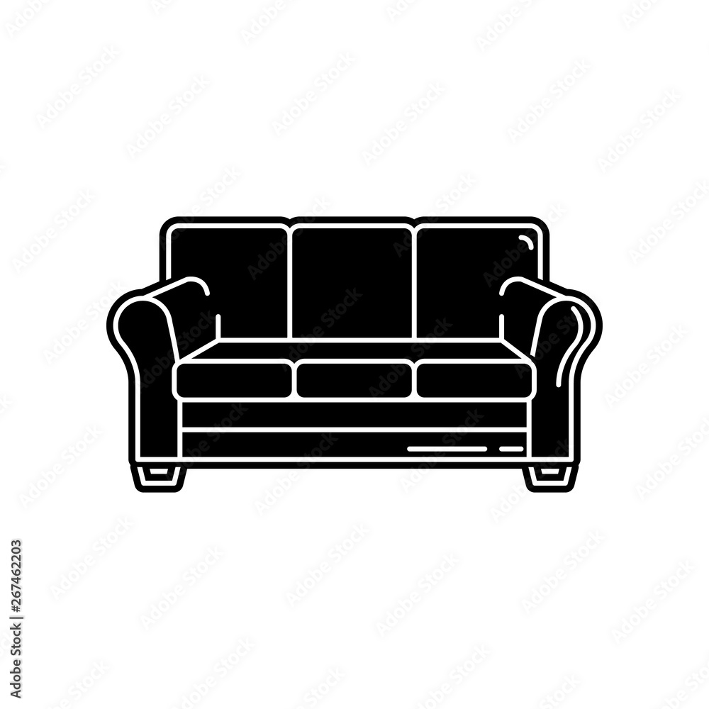 Poster sofa icon. element of household for mobile concept and web apps icon. glyph, flat icon for website d