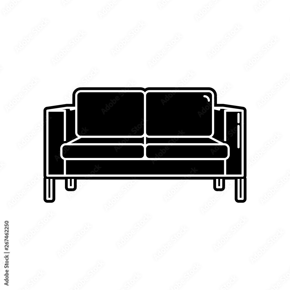 Poster sofa icon. element of household for mobile concept and web apps icon. glyph, flat icon for website d