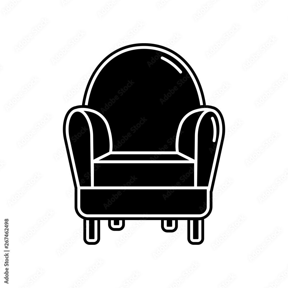Poster armchair icon. element of household for mobile concept and web apps icon. glyph, flat icon for websi