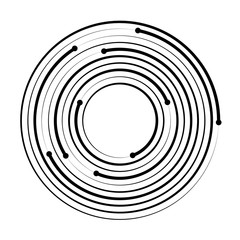 Concentric circle geometric element isolated on white background. Vector illustration