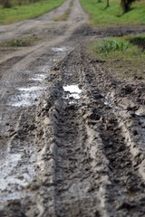 muddy road after the rain
