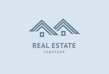 Abstract real estate agent logo icon vector design. Rent, sale of real estate vector logo, House cleaning, home security, real estate auction. Vector building logo concept.