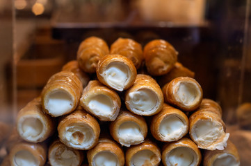 Sicilian Cannoli, traditional italian dessert
