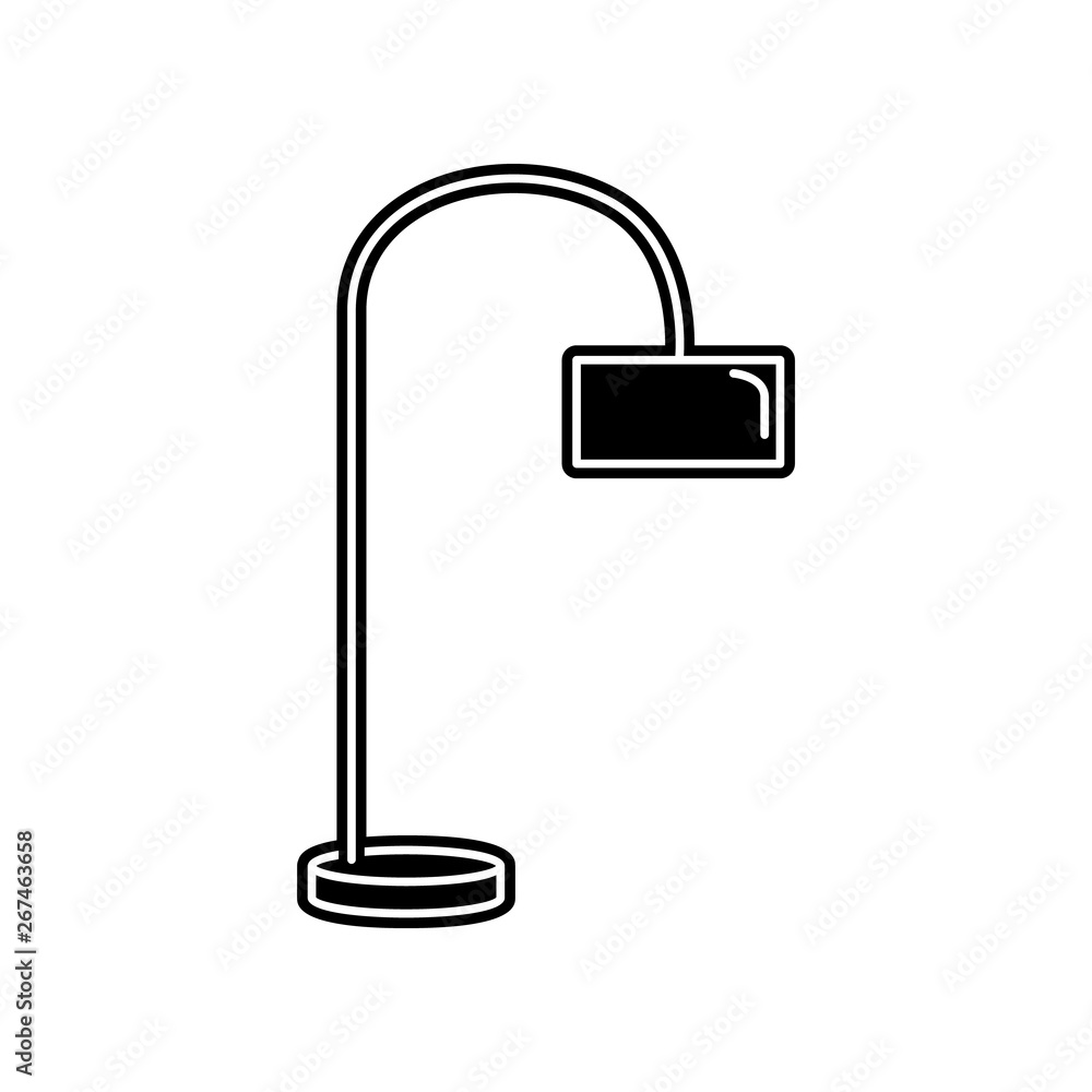 Poster floor lamp icon. element of household for mobile concept and web apps icon. glyph, flat icon for web