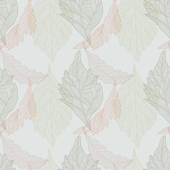 Seamless pattern with colorful leaves. Vector