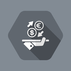 Euro/Dollar - Foreign currency exchange icon