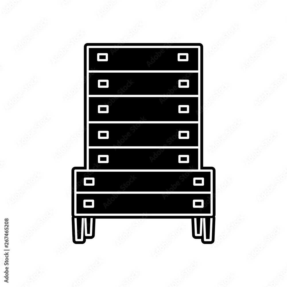 Poster chest of drawers icon. element of household for mobile concept and web apps icon. glyph, flat icon f