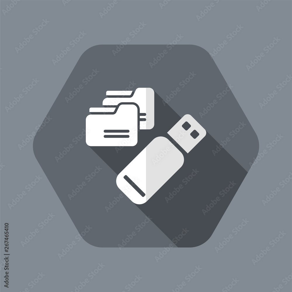 Poster usb memory - flat minimal icon