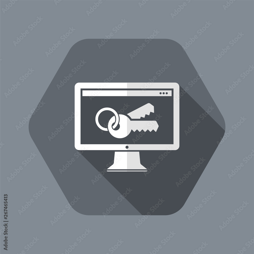 Poster computer password - flat minimal icon