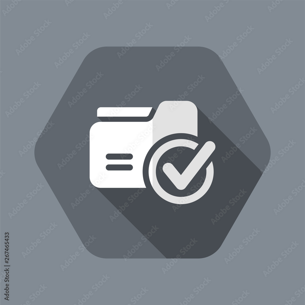 Poster check folder - flat minimal icon