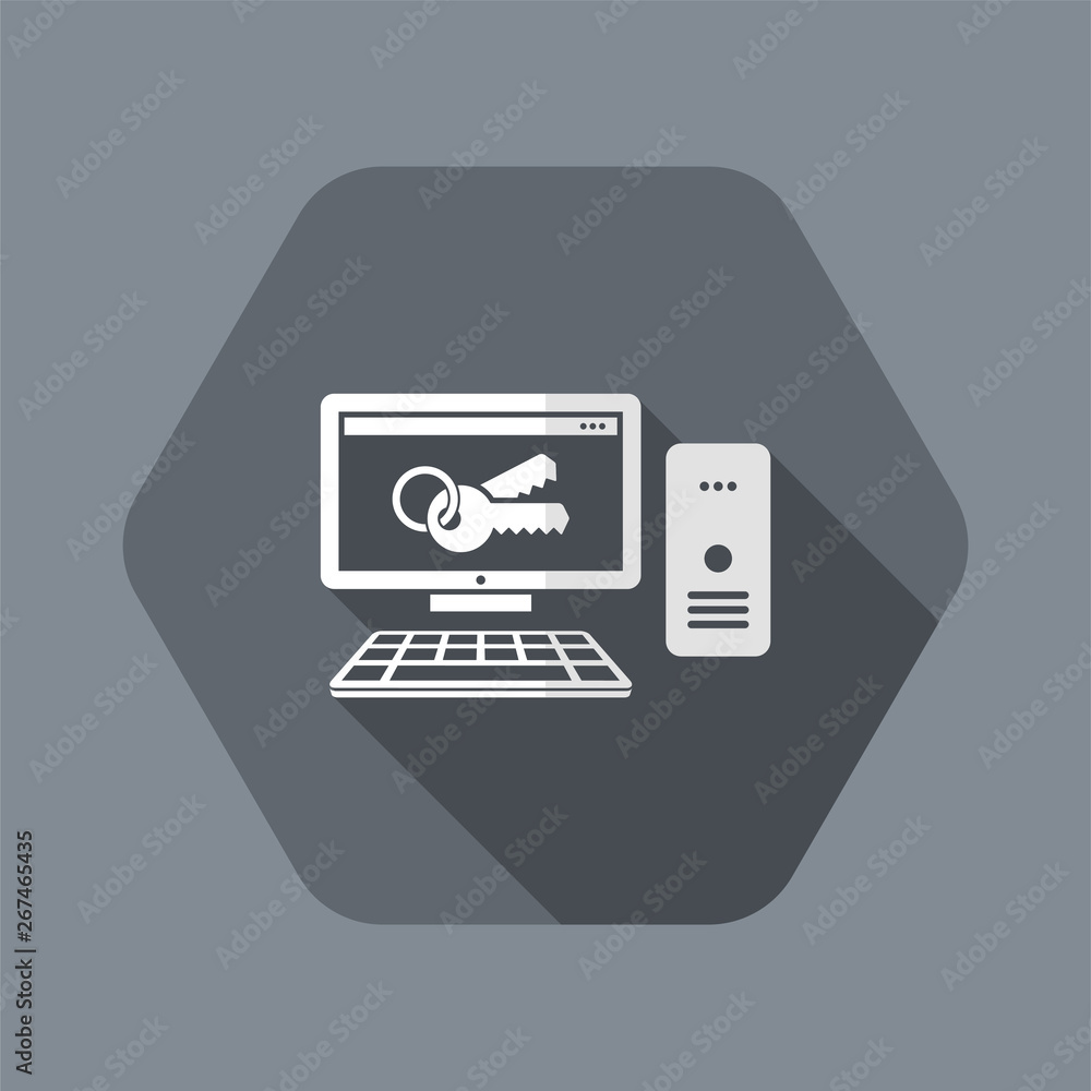 Poster computer password - flat minimal icon
