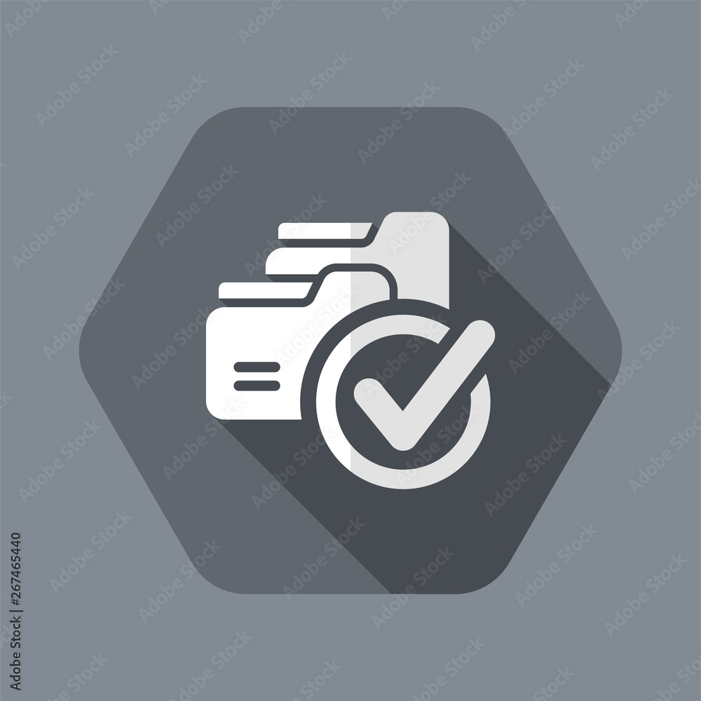 Poster check duplicate foleder - flat minimal icon