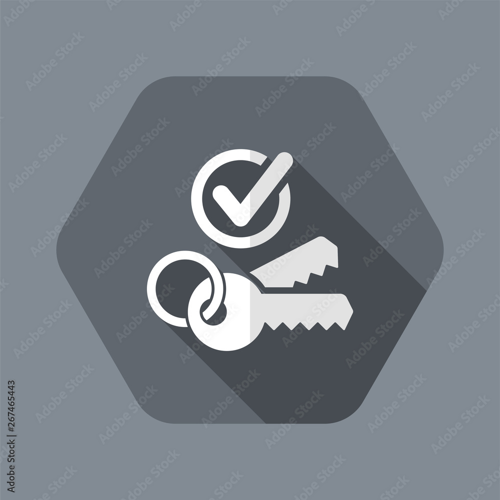Poster check access - flat minimal icon