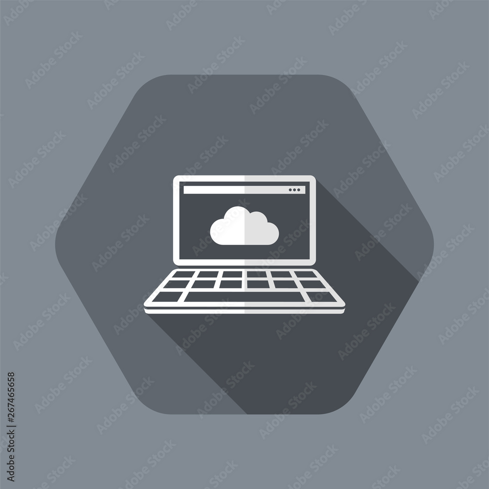 Poster cloud computing - flat minimal icon