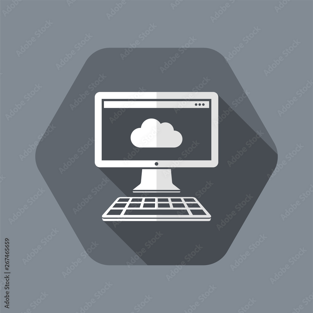 Poster cloud computing - flat minimal icon