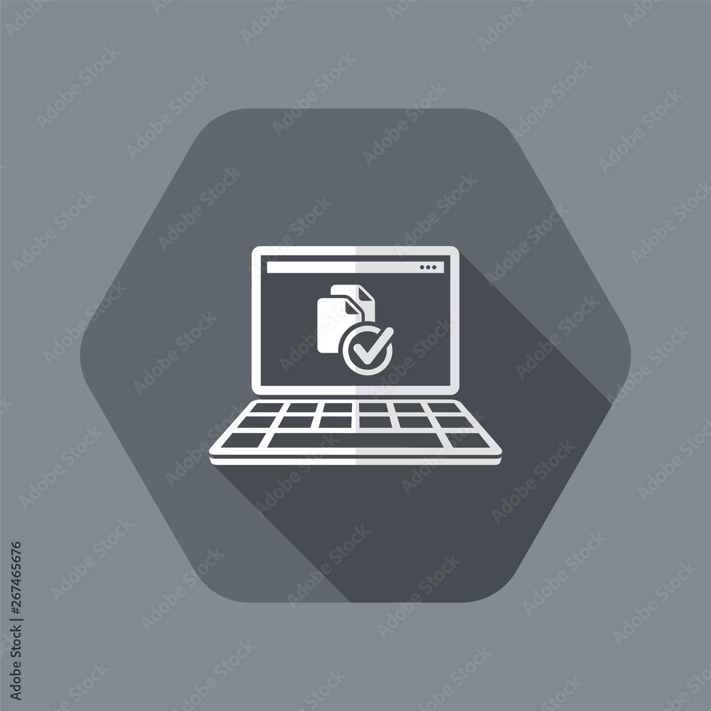 Poster check copy file - flat minimal icon
